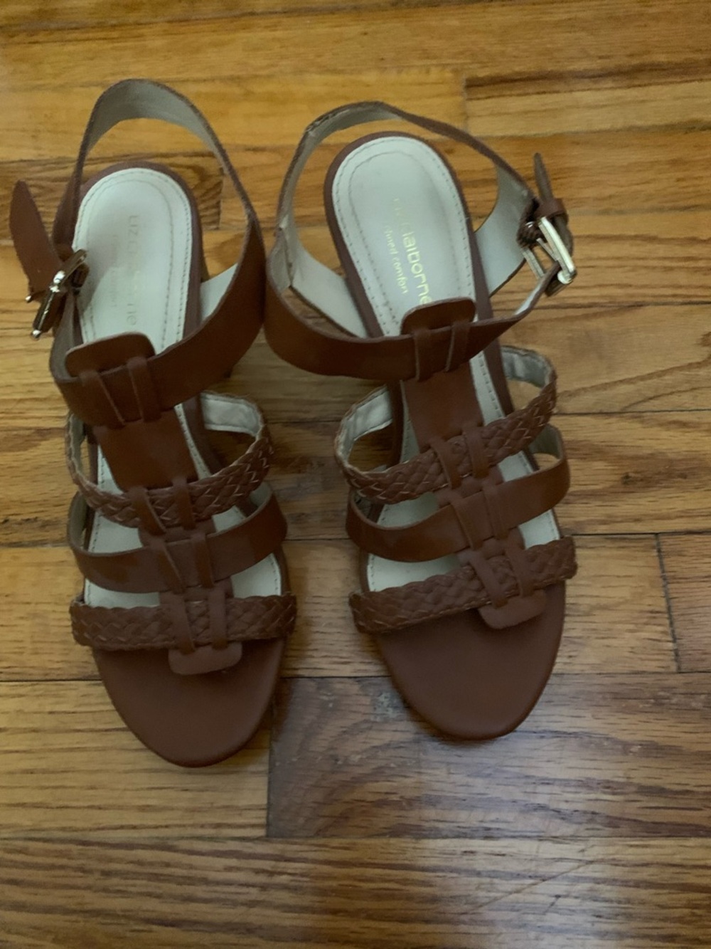 Womens Brown Braided Strappy Sandals